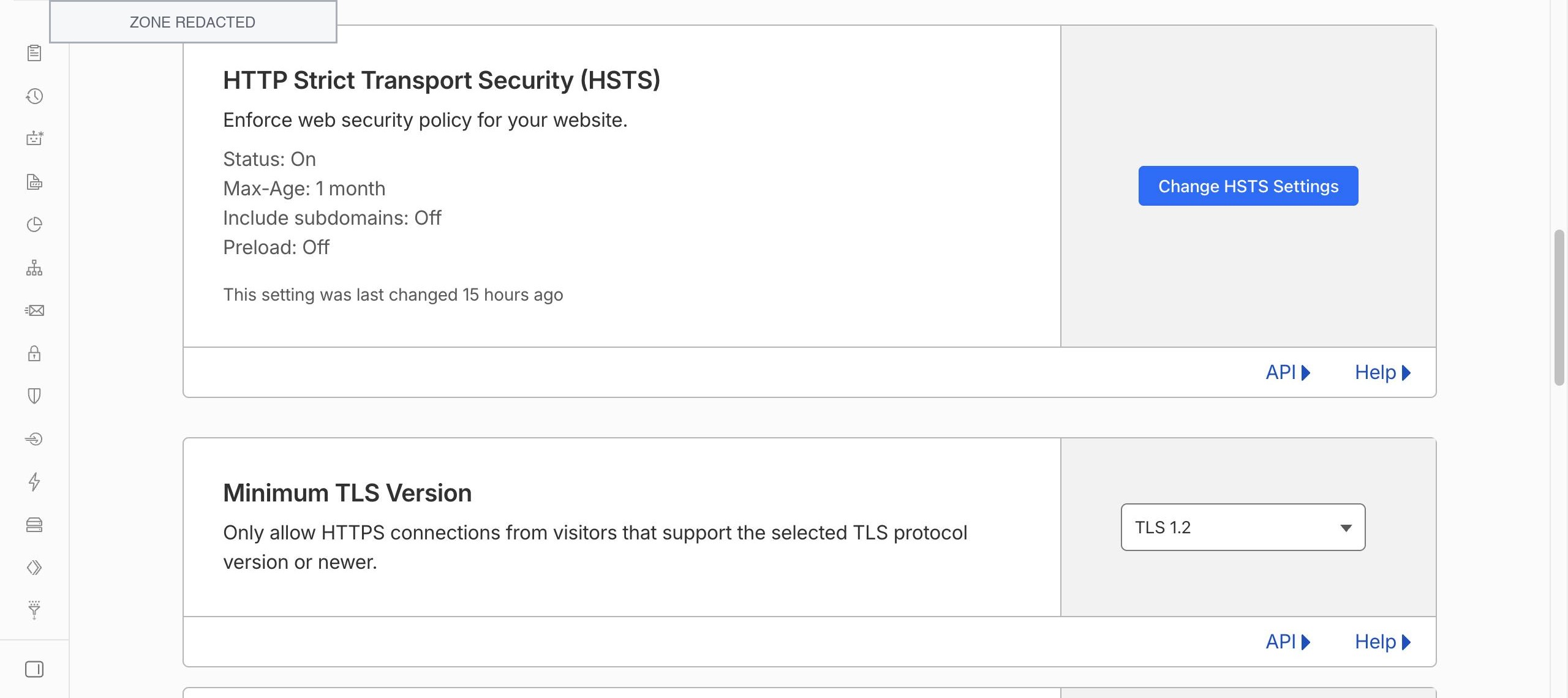Cloudflare HSTS 与最低 TLS 设置
